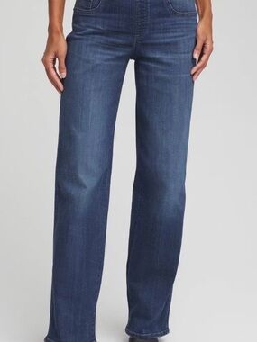 Chico's Dark Blue Pull On  Boot Cut Jeans